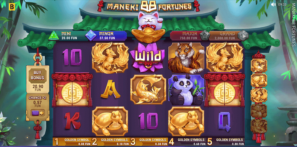 Gameplay de Maneki 88 Fortunes